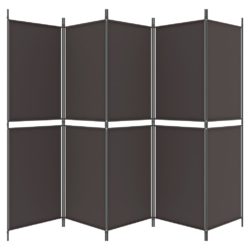 Romdeler med 5 paneler brun 250×180 cm stoff