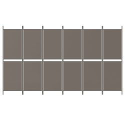 Romdeler med 6 paneler antrasitt 300×180 cm stoff