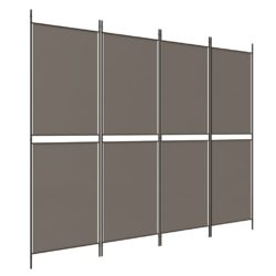 Romdeler 4 paneler antrasitt 200×200 cm stoff