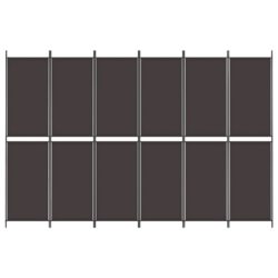 Romdeler 6 paneler brun 300×200 cm stoff