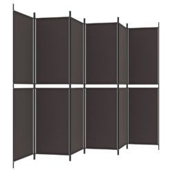 Romdeler 6 paneler brun 300×200 cm stoff
