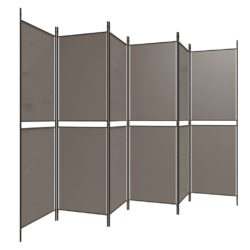 Romdeler med 6 paneler antrasitt 300×200 cm stoff