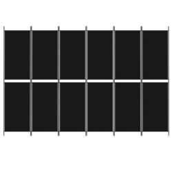 Romdeler 6 paneler svart 300×200 cm stoff