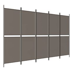 vidaXL Romdeler med 5 paneler antrasitt 250×220 cm stoff