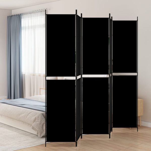 vidaXL Romdeler 5 paneler svart 250×220 cm stoff