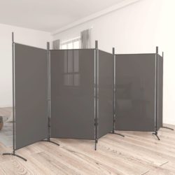 vidaXL Romdeler med 5 paneler antrasitt 433×180 cm stoff