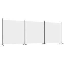 Romdeler 3 paneler hvit 525×180 cm stoff