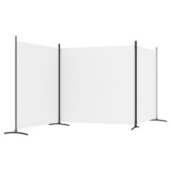Romdeler 3 paneler hvit 525×180 cm stoff