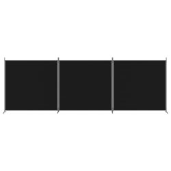 Romdeler 3 paneler svart 525×180 cm stoff