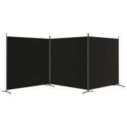 Romdeler 3 paneler svart 525×180 cm stoff