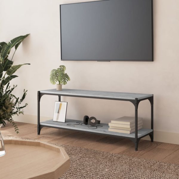 vidaXL TV-benk grå sonoma 100x33x41 cm konstruert tre og stål