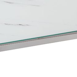 Konsollbord sølv rustfritt stål og herdet glass