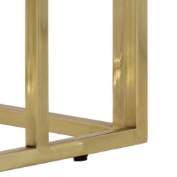 vidaXL Konsollbord gull rustfritt stål og heltre tresville