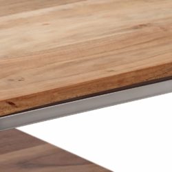 vidaXL Konsollbord sølv rustfritt stål og heltre akasie