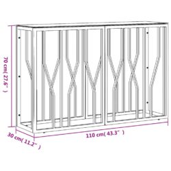 vidaXL Konsollbord 110x30x70 cm rustfritt stål og glass