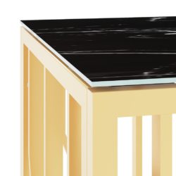 vidaXL Salongbord gull 110x45x45 cm rustfritt stål og glass