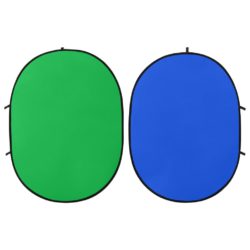 vidaXL 2-i-1 Studiobakgrunn oval grønn og blå 200×150 cm