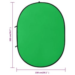 vidaXL 2-i-1 Studiobakgrunn oval grønn og blå 200×150 cm