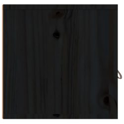 Veggskap 2 stk svart 80x30x30 cm heltre furu