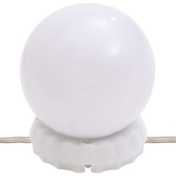 Sminkebord med LED hvit 95x50x133,5 cm heltre furu