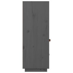 Highboard grå 67x40x108,5 cm heltre furu