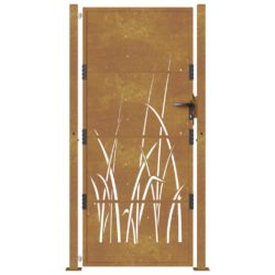Hageport 105×205 cm cortenstål gressdesign