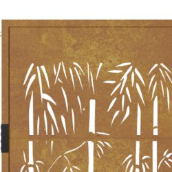 Hageport 105×155 cm cortenstål bambusdesign