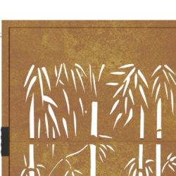 Hageport 105×180 cm cortenstål bambusdesign