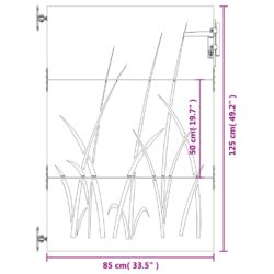 Hageport 85×125 cm cortenstål gressdesign