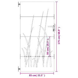Hageport 85×175 cm cortenstål gressdesign