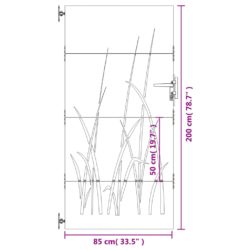 Hageport 85×200 cm cortenstål gressdesign