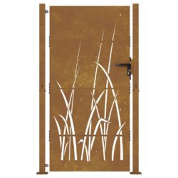 vidaXL Hageport 105×180 cm cortenstål gressdesign