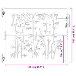 vidaXL Hageport 85×100 cm cortenstål bambusdesign