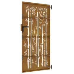 Hageport 85×175 cm cortenstål bambusdesign