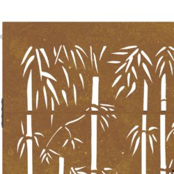 Hageport 105×205 cm cortenstål bambusdesign