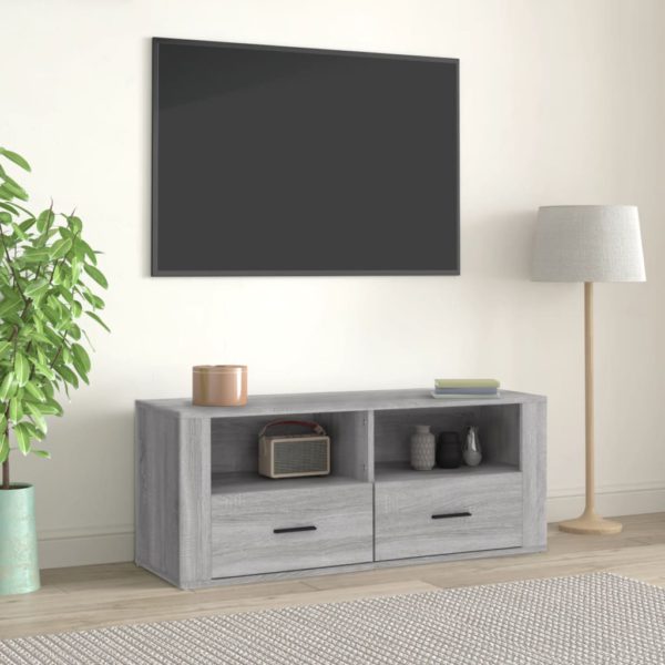 vidaXL TV-benk grå sonoma 100x35x40 cm konstruert tre
