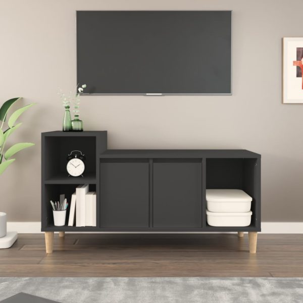 TV-benk svart 100x35x55 cm konstruert tre