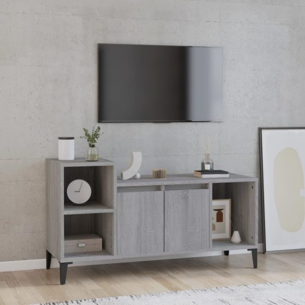 TV-benk grå sonoma 100x35x55 cm konstruert tre