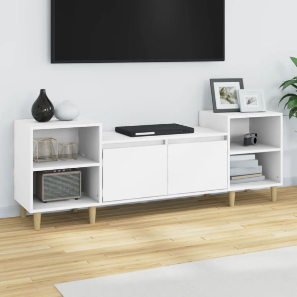 vidaXL TV-benk hvit 160x35x55 cm konstruert tre