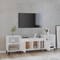 TV-benk høyglans hvit 160x35x55 cm konstruert tre