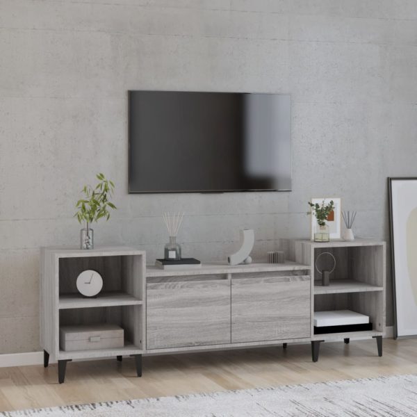 TV-benk grå sonoma 160x35x55 cm konstruert tre
