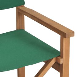 Regissørstoler 2 stk sammenleggbar heltre teak grønn