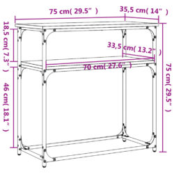 Konsollbord grå sonoma 75×35,5×75 cm konstruert tre