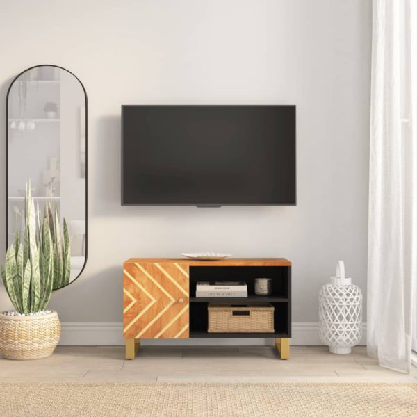 TV-benk brun og svart 80×31,5×46 cm heltre mango