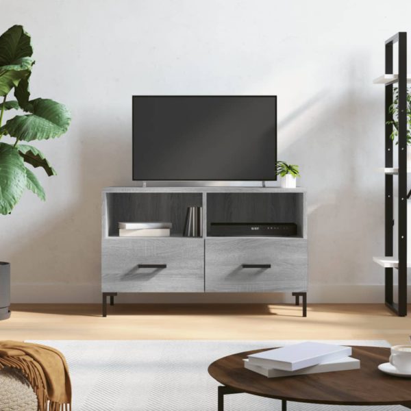 vidaXL TV-benk grå sonoma 80x36x50 cm konstruert tre