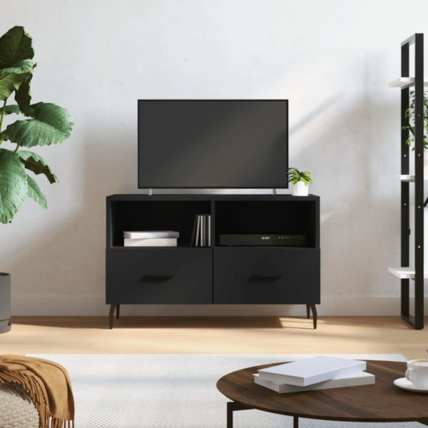 TV-benk svart 80x36x50 cm konstruert tre