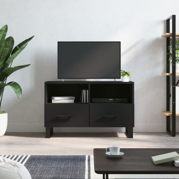 vidaXL TV-benk svart 80x36x50 cm konstruert tre