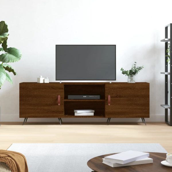 vidaXL TV-benk brun eik 150x30x50 cm konstruert tre