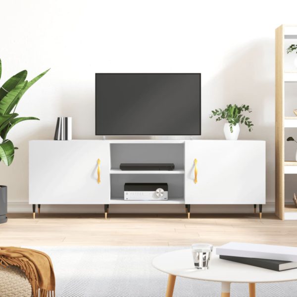 vidaXL TV-benk hvit 150x30x50 cm konstruert tre