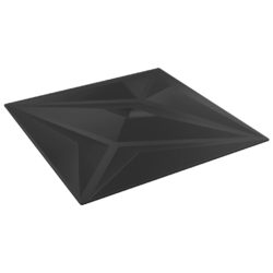 Veggpaneler 48 stk svart 50×50 cm EPS 12 m² stjerne